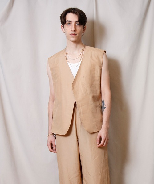 FACTOTUM ベスト ジレ 「FACTOTUM」リネンリラックスジレ メンズ 