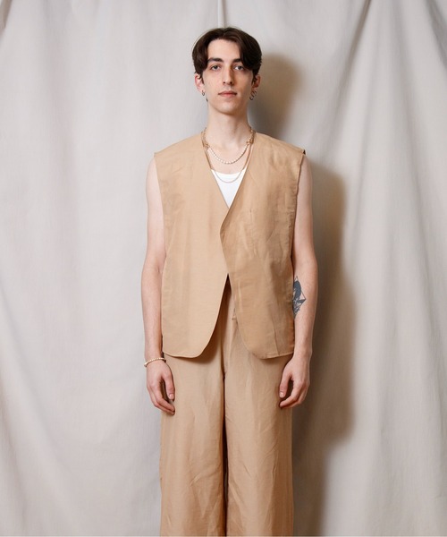 FACTOTUM ベスト ジレ 「FACTOTUM」リネンリラックスジレ メンズ 
