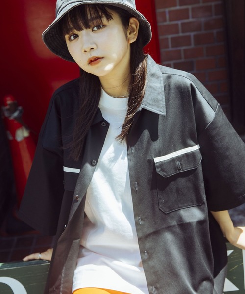 (ディッキーズ) Dickies レディース Workwear Tシャツ トリカラー ロゴ ヘビーウェイト 半袖 シャツ トップス FS10243 ( ディッキーズ DICKIES ヘビーウェイトショートスリーブTシャツ