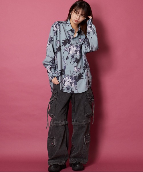 unrelaxing シャツ ビッグシルエット総柄シャツ メンズ