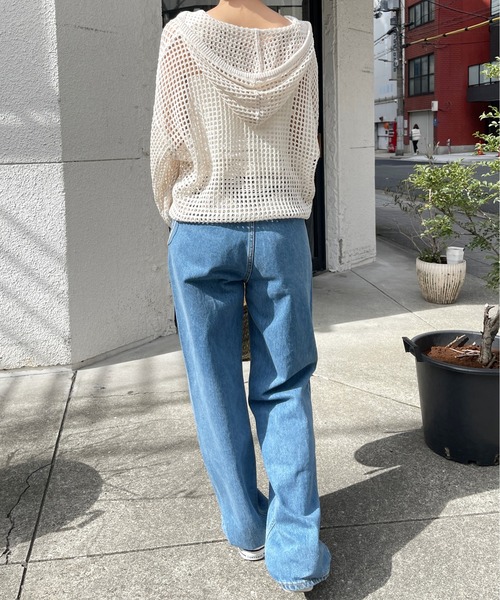 ニット フード付きメッシュニットプルオーバー レディース : ZOZOTOWN