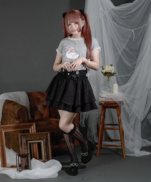 【美品】ELLIE フレアジャガードスカート JQフレアスカート【BLUE】 – ELLIE