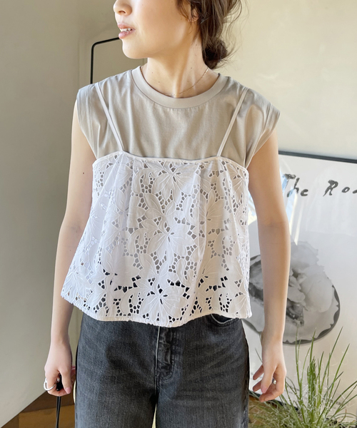 TICCA レース キャミソール Spick&Span シャツ ブラウス 「TICCA / ティッカ」 フラワー