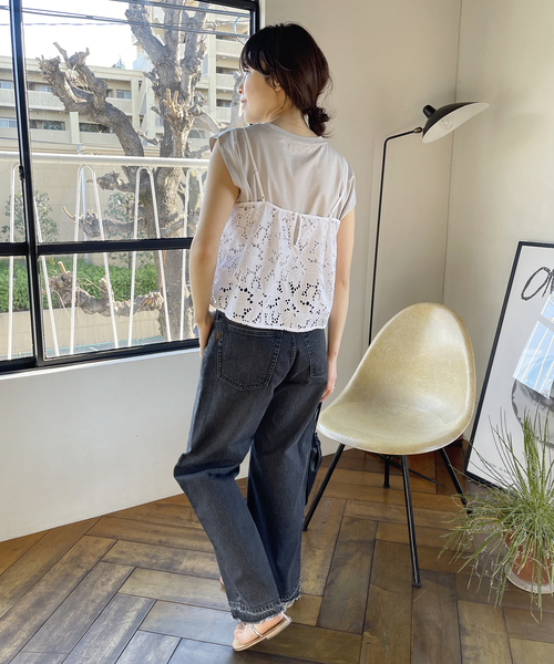 Spick &amp; Span - TICCA(ティッカ) 18SS 袖レースブラウス Spick＆Span シャツ ブラウス 「TICCA / ティッカ」 フラワー
