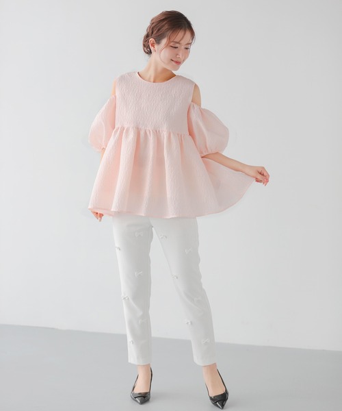 yumikyara 様☆fitmore☆オープンショルダージャガードトップス セール】【ZOZO限定カラー】オープンショルダージャガード