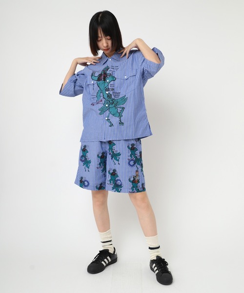 ブラウス シャツ B2812 コンフューズキャラストライプシャツ レディース RNA ブラウス シャツ B2812 コンフューズキャラストライプシャツ