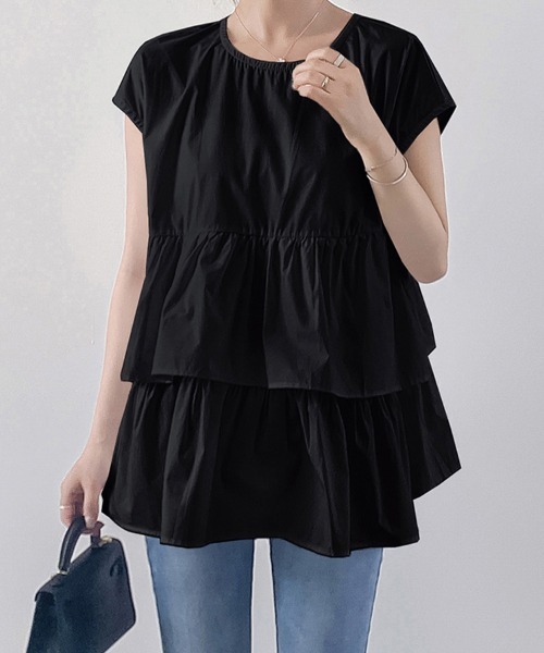 Rirandture ティアードチュニックブラウス tシャツ ティアードチュニックブラウス レディース : ZOZOTOWN