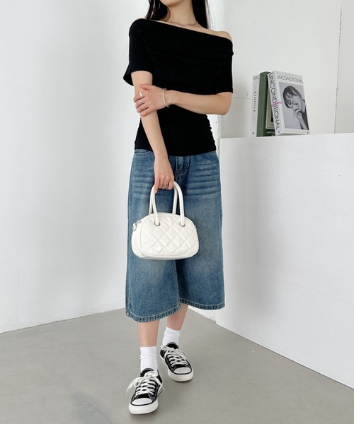 tシャツ タックショルダーリラックスTEE レディース タックショルダーリラックスTEE(FREE WHITE): : ウィメンズ