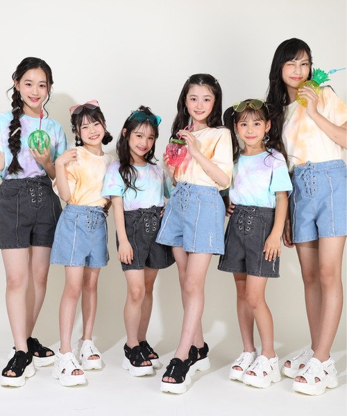 PINKHUNT パンツ 切替デニム ショートパンツ 9548K キッズ 子供