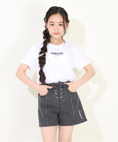 【10月売り切り】 tiny cottons デニムパンツ PINKHUNT パンツ 切替デニム ショートパンツ 9548K キッズ 子供