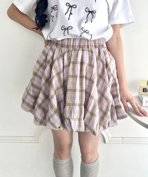 Loueme スカート チェック柄バルーンミニスカパン : ZOZOTOWN
