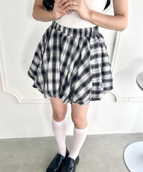 ❤︎新品❤︎MoNiLEギンガムチェックバルーンスカート セール】ギンガムチェックバルーンスカート（スカート