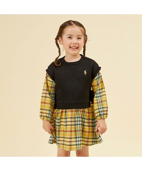 KP ワンピース レイヤード風チェックワンピース(90〜160) キッズ 子供 