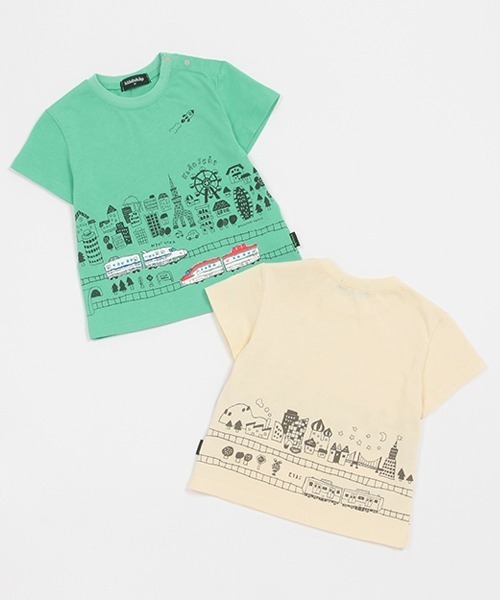 kladskap（クレードスコープ） tシャツ 街と特急電車半袖Tシャツ