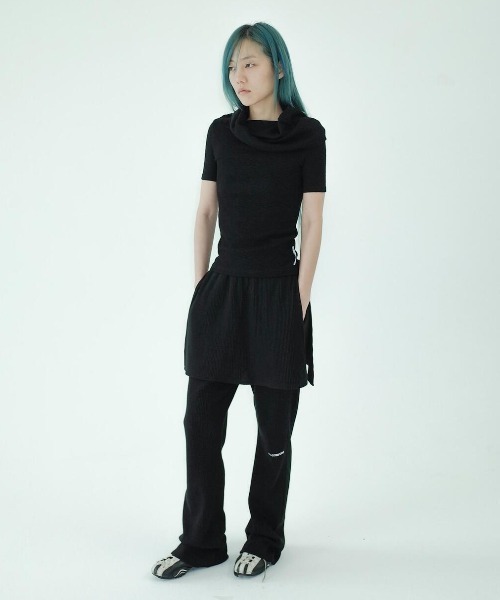 【新品】jichoi comfort パンツ　24-002 jichoi COMFORT] 24-002 SLIM SKIRT PANTS - BLACK