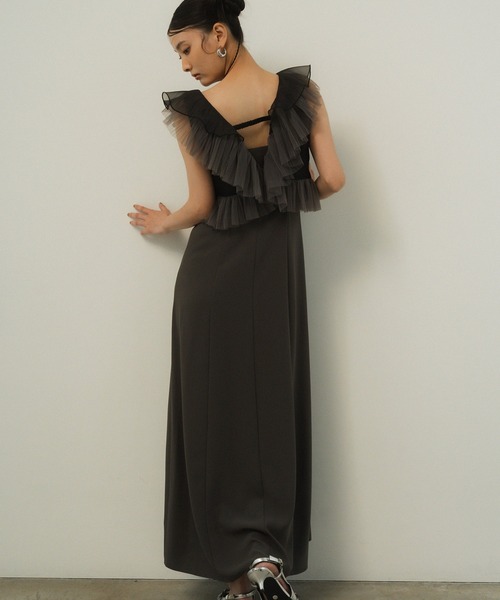 ANDRESD パーティードレス ドレス プリーツチュールドレス / pleats