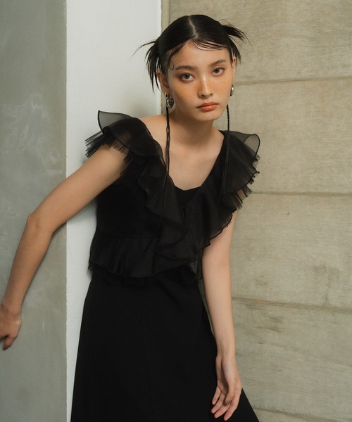 ANDRESD ドレス プリーツチュールドレス / pleats tulle dress