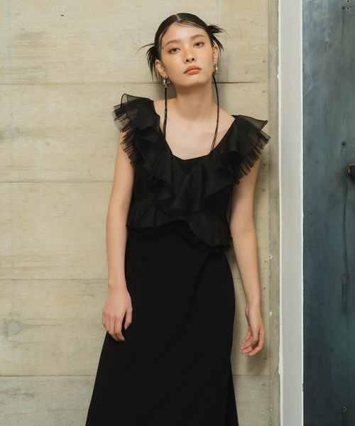 ANDRESD パーティードレス ドレス プリーツチュールドレス / pleats