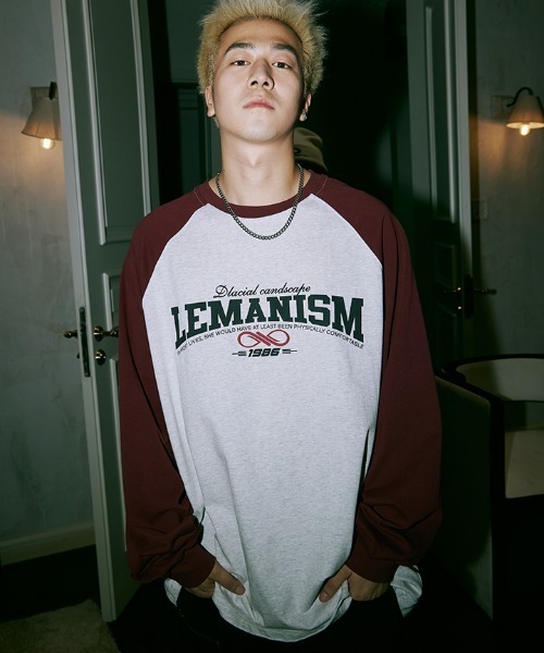tシャツ 「Lemanism」フロントロゴ ラグランデザイン ヘビーウェイト 長袖Tシャツ ロンT レディース メンズ