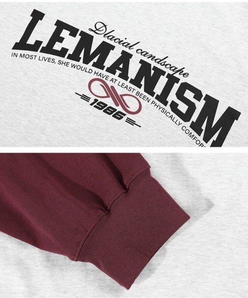 tシャツ 「Lemanism」フロントロゴ ラグランデザイン ヘビーウェイト 長袖Tシャツ ロンT レディース メンズ tシャツ 「Lemanism」フロントロゴ ラグランデザイン