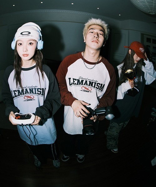 tシャツ 「Lemanism」フロントロゴ ラグランデザイン
