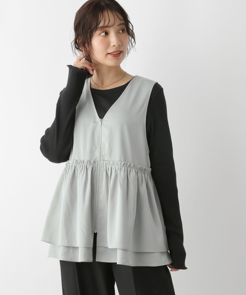 LEPSIM ギャザー　W ZIP フリル　ベスト LEPSIM｜ギャザーWZIPベスト | Rakuten Fashion(楽天