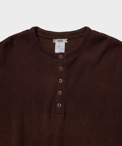 tシャツ 「saby/サバイ」WAFFLE HENRY NECK SHIRTS メンズ : ZOZOTOWN