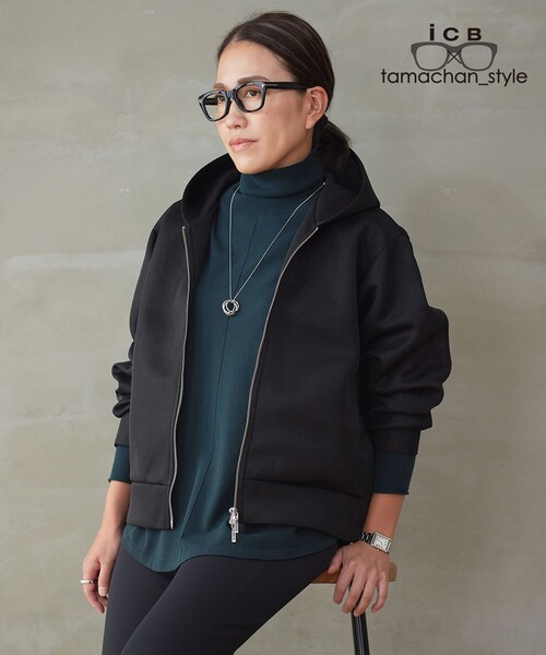 パーカー 「ICB×tamachan_style コラボ」　シアーパーカー レディース