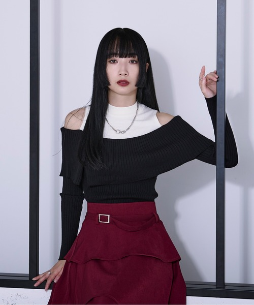 Ellno de Mavie ニット セーター レイヤードオフショルニット