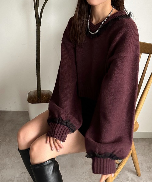 apres jour mignon（アプレジュールミニョン） ニット セーター フリル