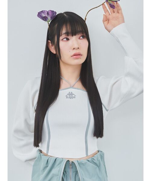 Kappa ニット セーター 「Kappa」トリミングリボンネックニット