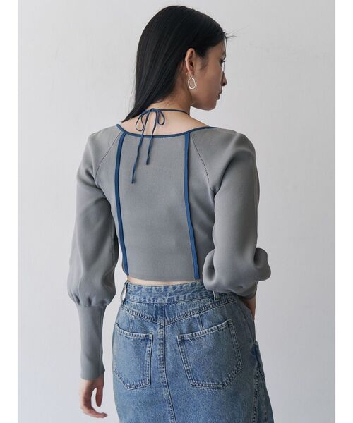 Kappa ニット セーター 「Kappa」トリミングリボンネックニット