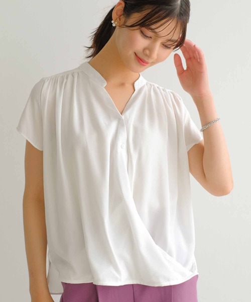 【超美品】カシュクール シフォンブラウス　レディースMサイズ ブラウス シャツ カシュクールシフォンブラウス レディース