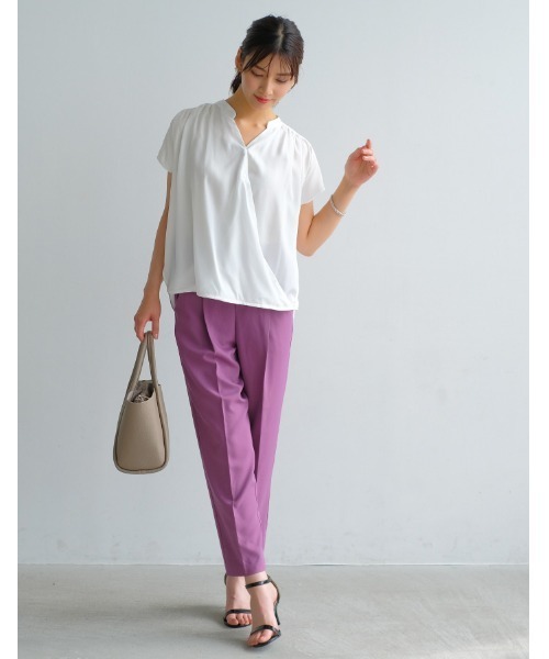 ブラウス シャツ カシュクールシフォンブラウス レディース