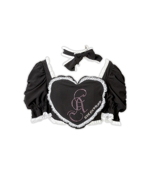 AVENCHUMU ブラウス シャツ Front heart rhinestone logo blouse