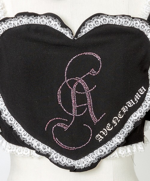 Front heart rhinestone logo blouse ピンク Front heart rhinestone logo blouse ピンク - メルカリ