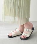 厚底 サンダル ダブルビジューバックル 厚底 ...の詳細画像4
