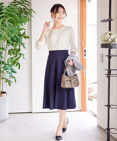 Tiaclasse tシャツ ピンタックレースカットソーTブラウス