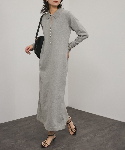 サロンアダムエロペワンピース　美品 SALON adam et rope' ワンピース 「WEB限定」スキッパーニット
