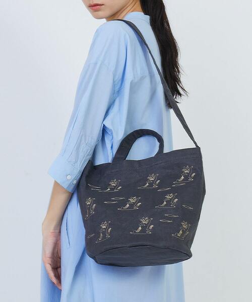 LOISIR ショルダーバッグ バッグ CATエンブロイダリーseauバッグ
