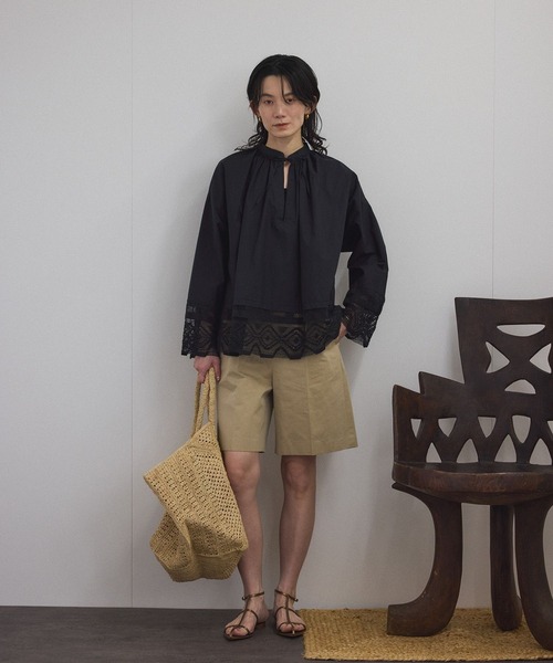 SALON adam et rope' ブラウス シャツ 「WEB限定」レース