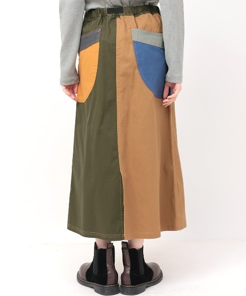 チチカカ（titicaca）/go slow caravan コットンナイロン脇ポケクレイジースカート【WEB限定】 チチカカ（TITICACA） スカート go slow caravan キャンバス脇ポケ