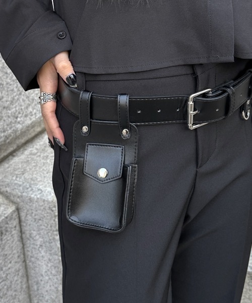 ベルト 「LVEU.」デザインポーチベルト / ベルト アクセサリー ケース 2way 合成皮革 合皮 ブラック レディース | LVEU. | 12