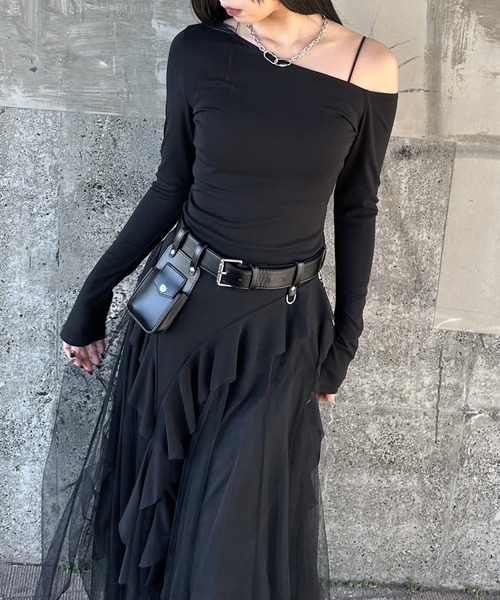 ベルト 「LVEU.」デザインポーチベルト / ベルト アクセサリー ケース 2way 合成皮革 合皮 ブラック レディース | LVEU. | 06