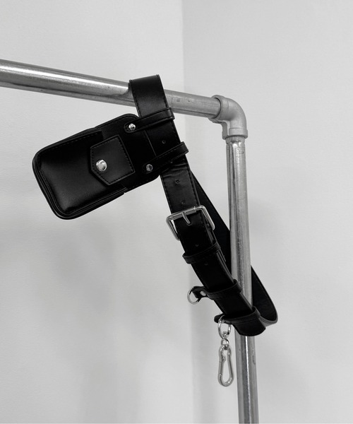 ベルト 「LVEU.」デザインポーチベルト / ベルト アクセサリー ケース 2way 合成皮革 合皮 ブラック レディース | LVEU. | 02