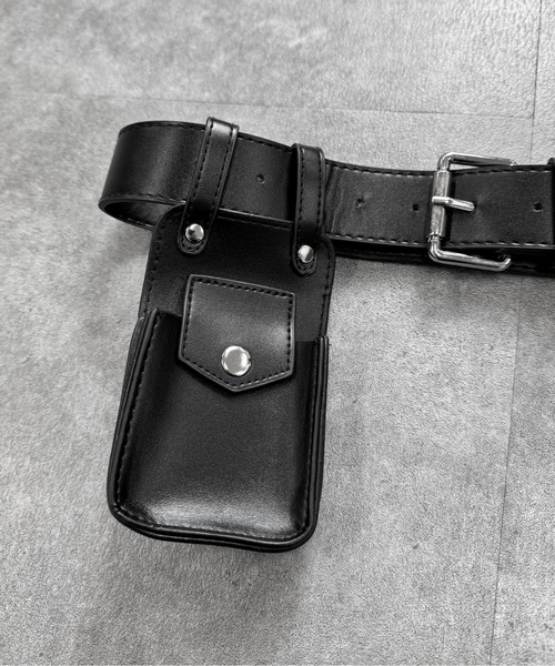 ベルト 「LVEU.」デザインポーチベルト / ベルト アクセサリー ケース 2way 合成皮革 合皮 ブラック レディース | LVEU. | 17