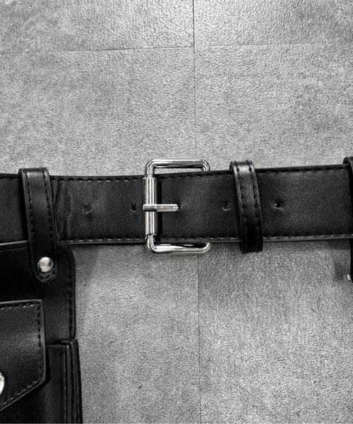 ベルト 「LVEU.」デザインポーチベルト / ベルト アクセサリー ケース 2way 合成皮革 合皮 ブラック レディース | LVEU. | 20