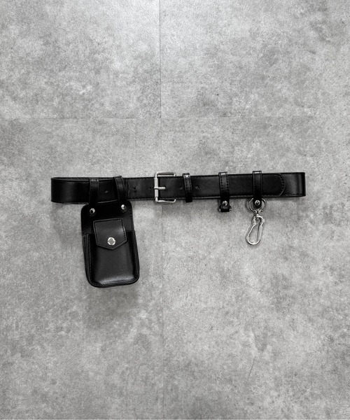 ベルト 「LVEU.」デザインポーチベルト / ベルト アクセサリー ケース 2way 合成皮革 合皮 ブラック レディース | LVEU. | 21