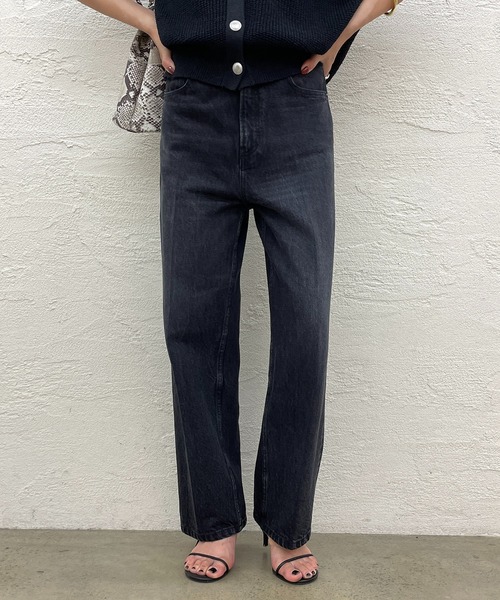 [LOUNGEDRESS] [ai no de] обработка Denim брюки M черный женский 