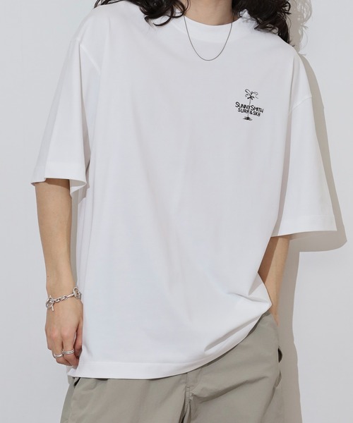 Sunny Smith tシャツ ヤシの木イラストロゴ両面刺繍Tシャツ メンズ
